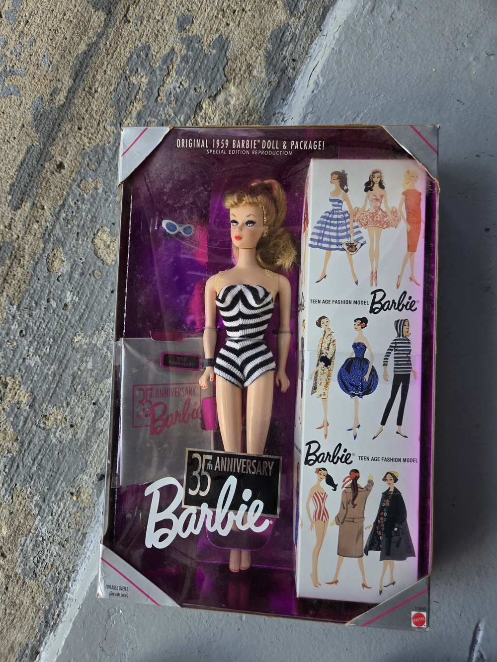 Barbie 35th Anniversary Doll in Black & White Striped Swimsuit